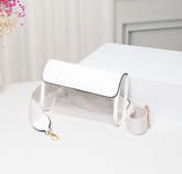 Clear Crossbody w/ Flap (white)
